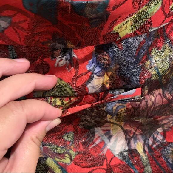 IRO Floral Belted Brocade Jacquard High-Rise Shorts Red/Multi Size 38 (6) Luxury - Picture 11 of 13